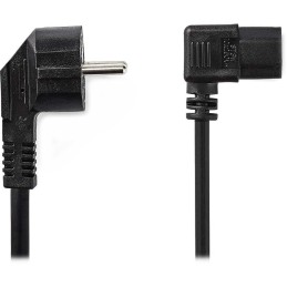 NEDIS napájecí kabel 230V/ přípojný 10A/ úhlový konektor IEC-320-C13/ úhlová zástrčka Schuko/ černý/ bulk/ 2m