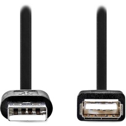 NEDIS prodlužovací kabel USB 2.0/ zástrčka USB-A - zásuvka USB-A/ poniklované konektory/ černý/ bulk/ 1m