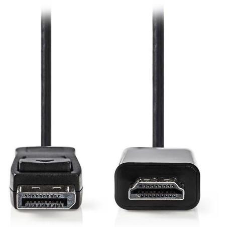 NEDIS kabel DisplayPort - HDMI/ zástrčka DisplayPort - zástrčka HDMI/ černý/ bulk/ 3m