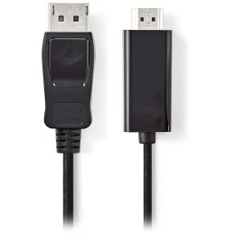 NEDIS kabel DisplayPort - HDMI/ zástrčka DisplayPort - zástrčka HDMI/ černý/ bulk/ 3m