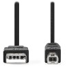 NEDIS USB 2.0 Kabel / USB-A Stecker - USB-B Stecker / für Drucker etc. / schwarz / lose / 1m