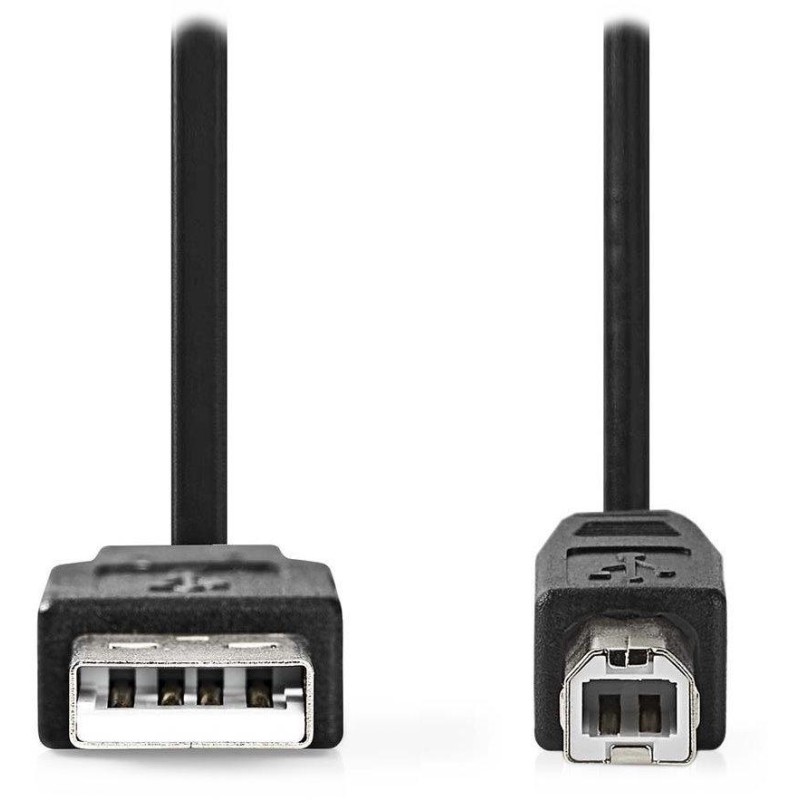 NEDIS kabel USB 2.0/ zástrčka USB-A - zástrčka USB-B/ k tiskárně apod./ AWG 28/24/ černý/ bulk/ 2m