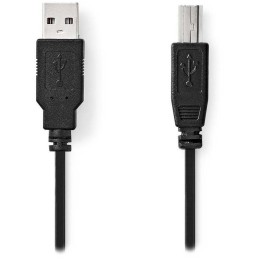 NEDIS kabel USB 2.0/ zástrčka USB-A - zástrčka USB-B/ k tiskárně apod./ AWG 28/24/ černý/ bulk/ 2m