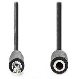 NEDIS stereofonní audio kabel/ 3,5mm jack zástrčka - 3,5mm jack zásuvka/ černý/ bulk/ 2m
