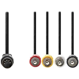 NEDIS redukční audio kabel DIN/ 5pin zástrčka DIN - 4× zástrčka RCA/ černý/ bulk/ 1m