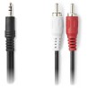 NEDIS redukčný stereo audio kábel s jackom/ zástrčka 3,5 mm - 2x zástrčka RCA/ čierny/ bulk/ 1,5m