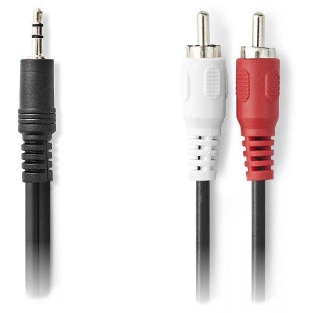 NEDIS redukční stereo audio kabel s jackem/ zástrčka 3,5 mm - 2x zástrčka RCA/ černý/ bulk/ 5m