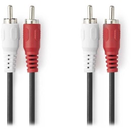 NEDIS stereo audio kabel RCA/ 2x zástrčka RCA - 2x zástrčka RCA/ černý/ bulk/ 1,5m