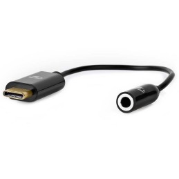NEDIS USB-C adaptér/ USB-C zástrčka – 3,5 mm jack zásuvka + USB-C zásuvka/ černý/ box/ 15cm