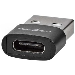 NEDIS adaptér USB/ konektory USB 2.0 A – USB-C zásuvka/ černý/ blistr