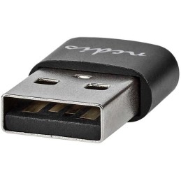 NEDIS adaptér USB/ konektory USB 2.0 A – USB-C zásuvka/ černý/ blistr