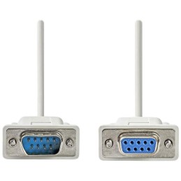 NEDIS sériový kabel/ D-SUB 9-pin zástrčka - D-SUB 9-pin zásuvka/ slonovinová/ bulk/ 2m