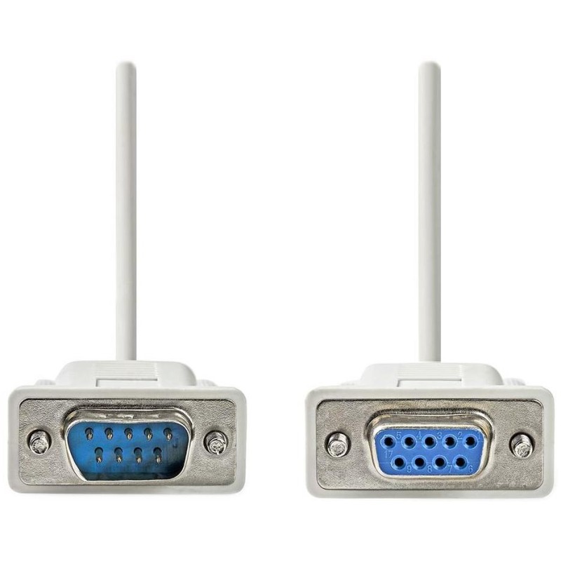 NEDIS sériový kabel/ D-SUB 9-pin zástrčka - D-SUB 9-pin zásuvka/ slonovinová/ bulk/ 2m
