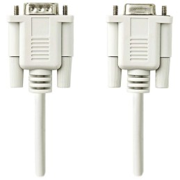 NEDIS sériový kabel/ D-SUB 9-pin zástrčka - D-SUB 9-pin zásuvka/ slonovinová/ bulk/ 2m