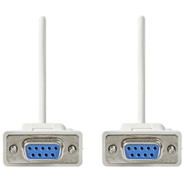 NEDIS sériový kabel/ D-SUB 9-pin zásuvka - D-SUB 9-pin zásuvka/ slonovinová/ bulk/ 2m