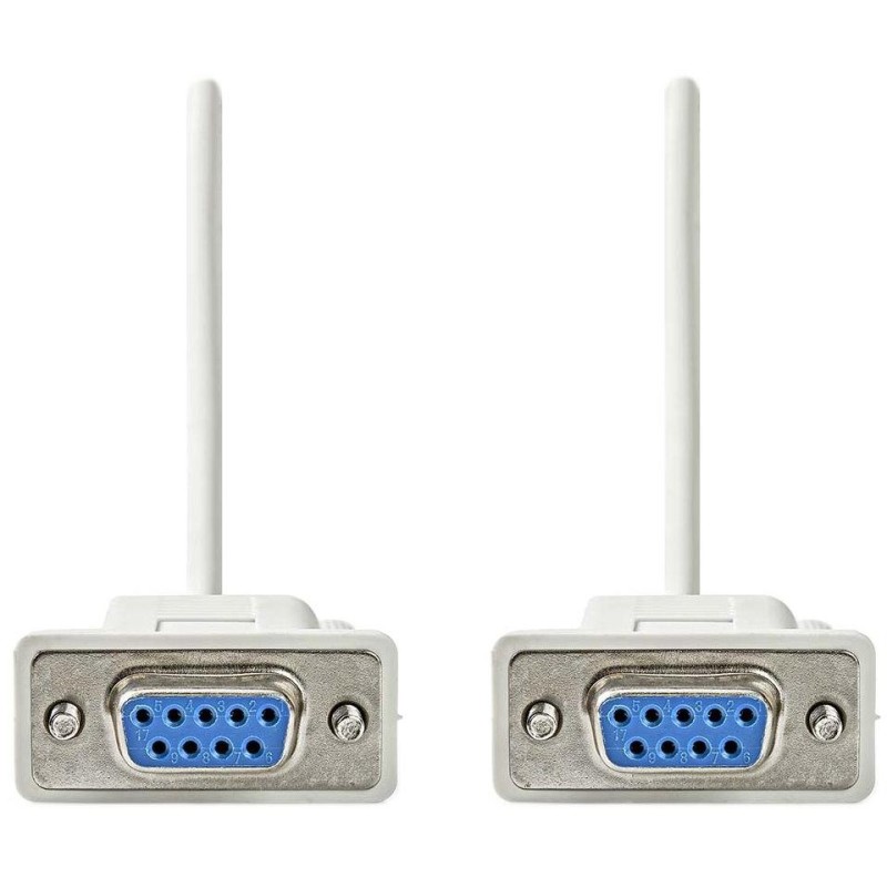 NEDIS sériový kabel/ D-SUB 9-pin zásuvka - D-SUB 9-pin zásuvka/ slonovinová/ bulk/ 2m