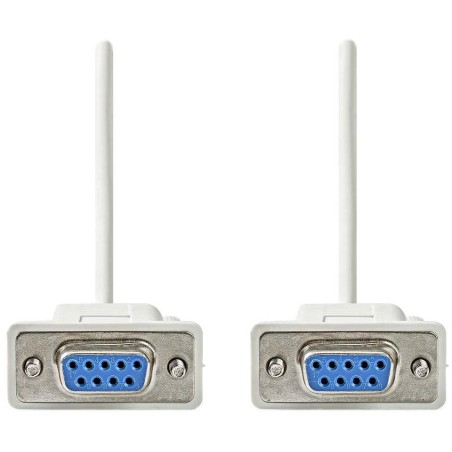 NEDIS sériový kabel/ D-SUB 9-pin zásuvka - D-SUB 9-pin zásuvka/ slonovinová/ bulk/ 2m