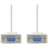 NEDIS serial cable/ D-SUB 9-pin female - D-SUB 9-pin female/ ivory/ bulk/ 2m