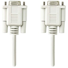 NEDIS sériový kabel/ D-SUB 9-pin zásuvka - D-SUB 9-pin zásuvka/ slonovinová/ bulk/ 2m