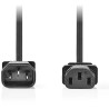NEDIS napájecí prodlužovací kabel/ konektor IEC-320-C14 - konektor IEC-320-C13/ přímý-přímý/ černý/ bulk/ 3m