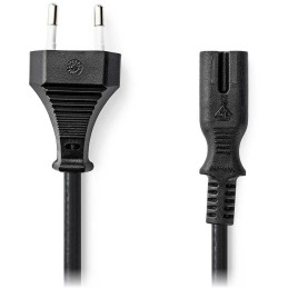 NEDIS napájecí kabel pro adaptéry/ Euro zástrčka - konektor IEC-320-C7/ přímý-přímý/ dvoulinka/ černý/ bulk/ 5m