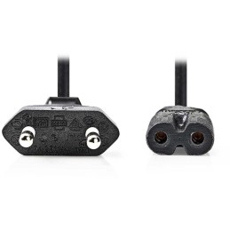 NEDIS napájecí kabel pro adaptéry/ Euro zástrčka - konektor IEC-320-C7/ přímý-přímý/ dvoulinka/ černý/ bulk/ 5m