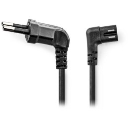 NEDIS napájecí kabel pro adaptéry/ Euro zástrčka - konektor IEC-320-C7/ úhlový-úhlový/ dvoulinka/ černý/ bulk/ 5m