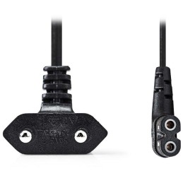NEDIS napájecí kabel pro adaptéry/ Euro zástrčka - konektor IEC-320-C7/ úhlový-úhlový/ dvoulinka/ černý/ bulk/ 5m