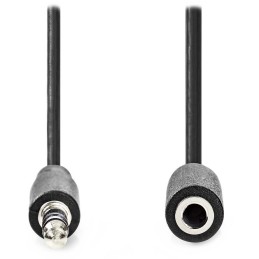 NEDIS prodlužovací stereo audio kabel s jackem/ zástrčka 3,5 mm - zásuvka 3,5 mm/ černý/ bulk/ 1m
