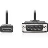 NEDIS kabel HDMI - DVI/ konektor HDMI - zástrčka DVI-D 24+1pinová/ černý/ bulk/ 2m