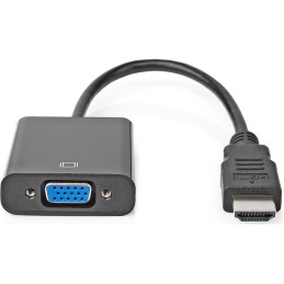 NEDIS HDMI redukční kabel/ HDMI zástrčka - VGA zásuvka/ černý/ blistr/ 20cm