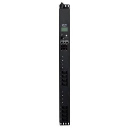 Planet IPM-08220, IP vertikální ovládání 8x zásuvek 240V/10A, 0U Rack, LED+displej, 2 kaskádové porty, port pro senzor