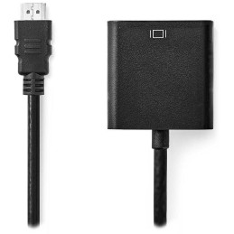 NEDIS HDMI redukční kabel/ HDMI zástrčka - VGA zásuvka/ černý/ blistr/ 20cm