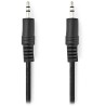 Kabel audio stereo NEDIS/wtyczka jack 3,5 mm - wtyczka jack 3,5 mm/czarny/luzem/1 m