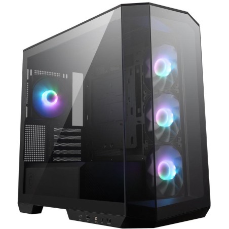 MSI skříň MAG PANO M100R PZ Black/ bez zdroje/ levé a přední sklo/ 4x 120 mm A-RGB fan/ 1x USB-C/ 1x USB3.2/ černá