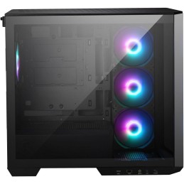 MSI skříň MAG PANO M100R PZ Black/ bez zdroje/ levé a přední sklo/ 4x 120 mm A-RGB fan/ 1x USB-C/ 1x USB3.2/ černá