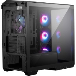 MSI skříň MAG PANO M100R PZ Black/ bez zdroje/ levé a přední sklo/ 4x 120 mm A-RGB fan/ 1x USB-C/ 1x USB3.2/ černá