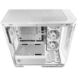 MSI skříň MAG PANO M100R PZ White/ bez zdroje/ levé a přední sklo/ 4x 120 mm A-RGB fan/ 1x USB-C/ 1x USB3.2/ bílá