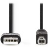 NEDIS USB 2.0 cable/ USB-A plug - USB-B plug/ for printer etc./ black/ bulk/ 2m