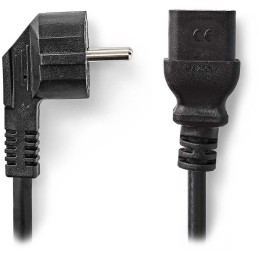 NEDIS napájecí kabel 230V/ přípojný 16A/ konektor IEC-320-C19/ úhlová zástrčka Schuko/ černý/ bulk/ 2m