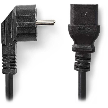 NEDIS napájecí kabel 230V/ přípojný 16A/ konektor IEC-320-C19/ úhlová zástrčka Schuko/ černý/ bulk/ 2m