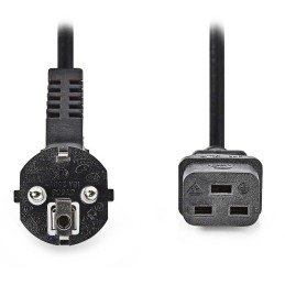 NEDIS napájecí kabel 230V/ přípojný 16A/ konektor IEC-320-C19/ úhlová zástrčka Schuko/ černý/ bulk/ 2m