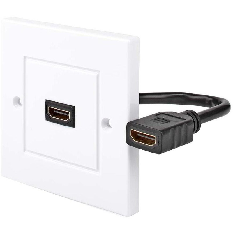 NEDIS nástěnný Box HDMI/ 1x HDMI zásuvka/ 4K@60Hz/ 18 Gbps/ pozlacené/ box/ černo-bílý