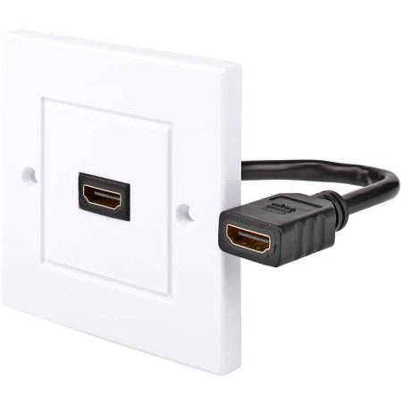 NEDIS nástěnný Box HDMI/ 1x HDMI zásuvka/ 4K@60Hz/ 18 Gbps/ pozlacené/ box/ černo-bílý