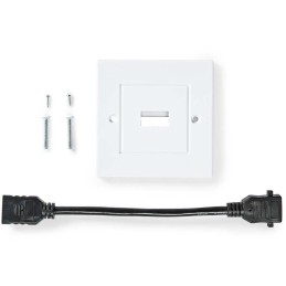 NEDIS nástěnný Box HDMI/ 1x HDMI zásuvka/ 4K@60Hz/ 18 Gbps/ pozlacené/ box/ černo-bílý