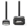 Aktywny przedłużacz USB 2.0 NEDIS/wtyk USB-A - wtyk USB-A/czarny/luzem/5m