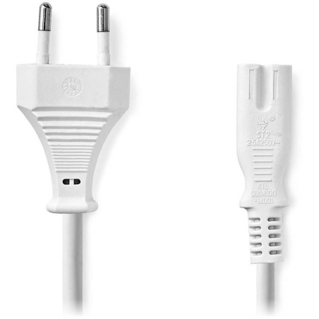 NEDIS napájecí kabel pro adaptéry/ Euro zástrčka - konektor IEC-320-C7/ přímý-přímý/ dvoulinka/ bílý/ bulk/ 5m