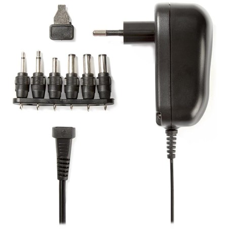 NEDIS univerzální napájecí AC adaptér/ 12W/ 3 - 12 V DC/ 100 - 240 V AC/ 6 konektorů/ 1,8 m/ černý