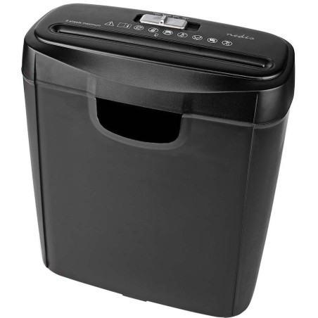 POŠKOZENÝ OBAL - NEDIS skartovačka PASH112BKA4/ formát A4/ velikost řezu 6mm/ stupeň utajení (DIN) 2/ objem nádoby 10 l/ černá