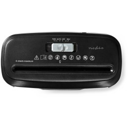 POŠKOZENÝ OBAL - NEDIS skartovačka PASH112BKA4/ formát A4/ velikost řezu 6mm/ stupeň utajení (DIN) 2/ objem nádoby 10 l/ černá